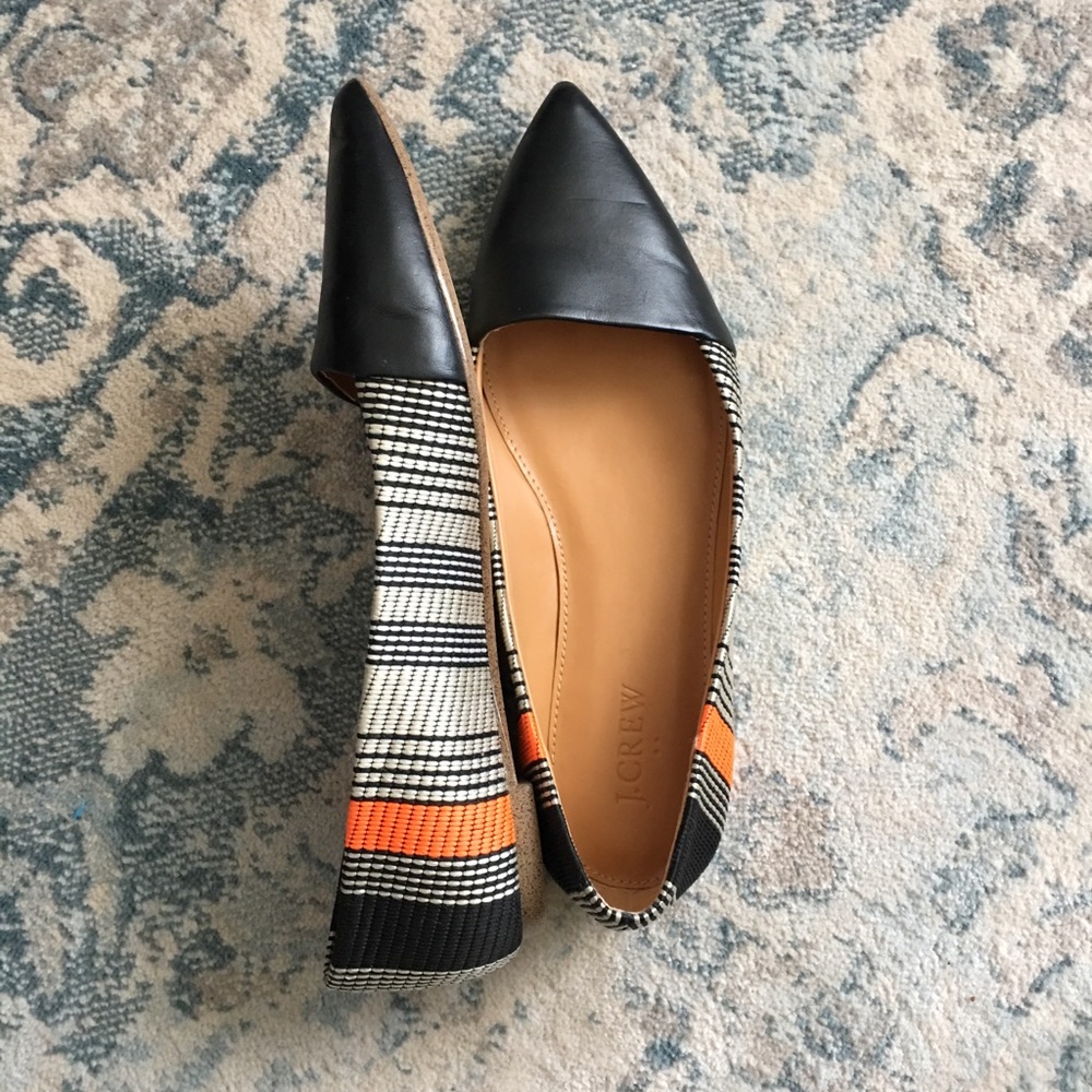 J.crew mixed media leather flats